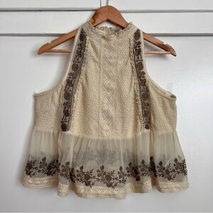 ECOTÉ Boho Romantic Halter Top Size M